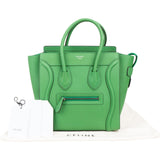 Céline Green Grained Calfskin Luggage Handbag