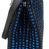 Christian Dior Blue Woven Embellished Tweed Patch Lady Dior Handbag