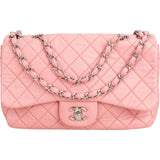 Chanel Quilted Soft Lambskin Palladium Jumbo Single Flap Crossbody Bag