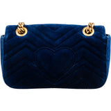 Gucci Velvet Matelassé GG Marmont Small Crossbody Bag
