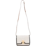 Burberry Canvas Bicolor Leather Small TB Crossbody Bag