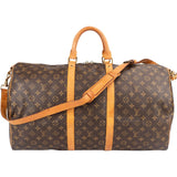 Louis Vuitton Monogram Canvas Keepall 55 Bandoulière Travel Bag