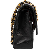Chanel Quilted Lambskin Medium 24K Gold Double Flap Shoulder Bag