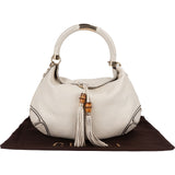 Gucci Leather GG Studded Indy Bamboo Hobo Handbag