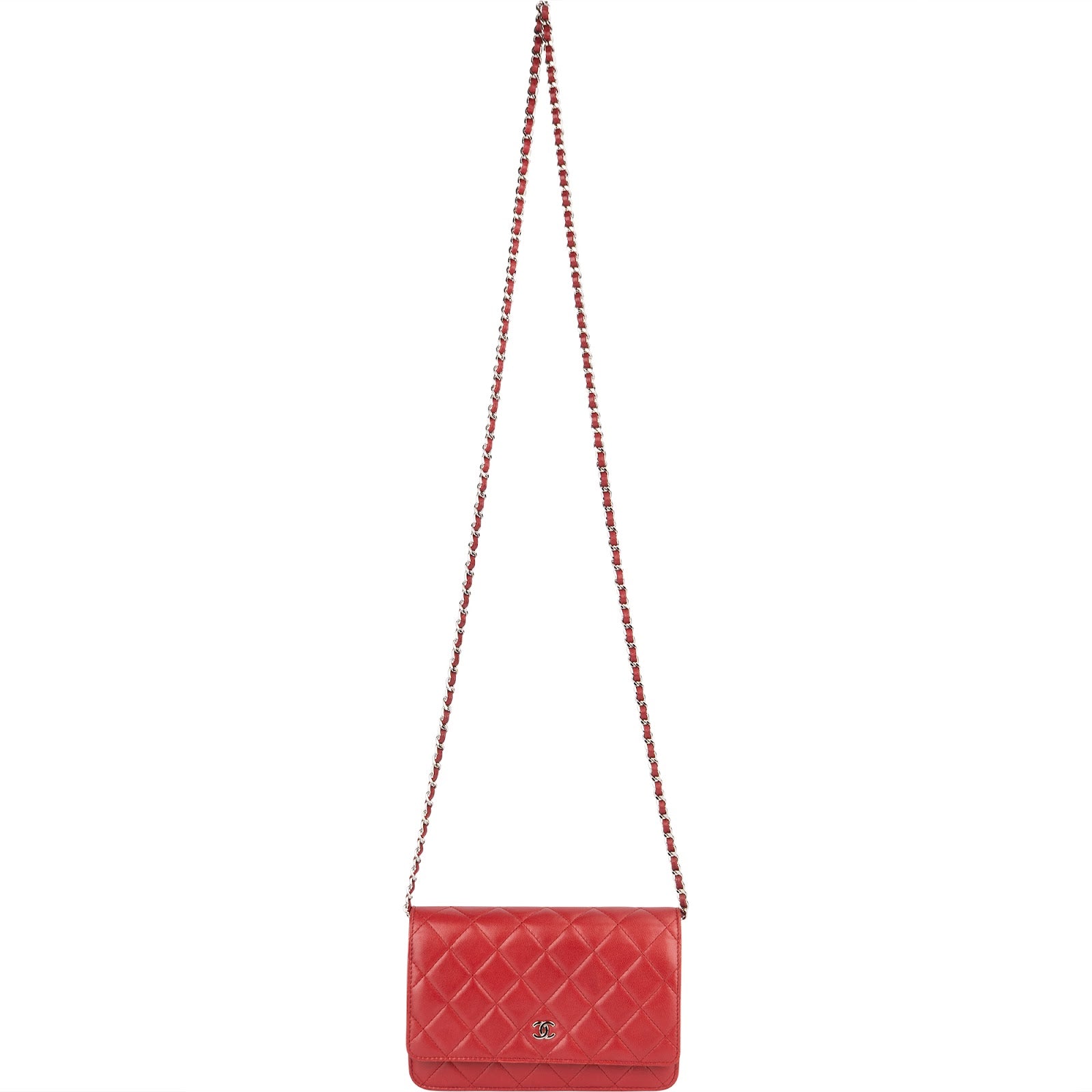 Chanel Quilted Lambskin Wallet on Chain Crossbody Bag - vintageandkickz