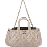 Chanel Glazed Quilted Lambskin Portobello Tote Shoulder Handbag