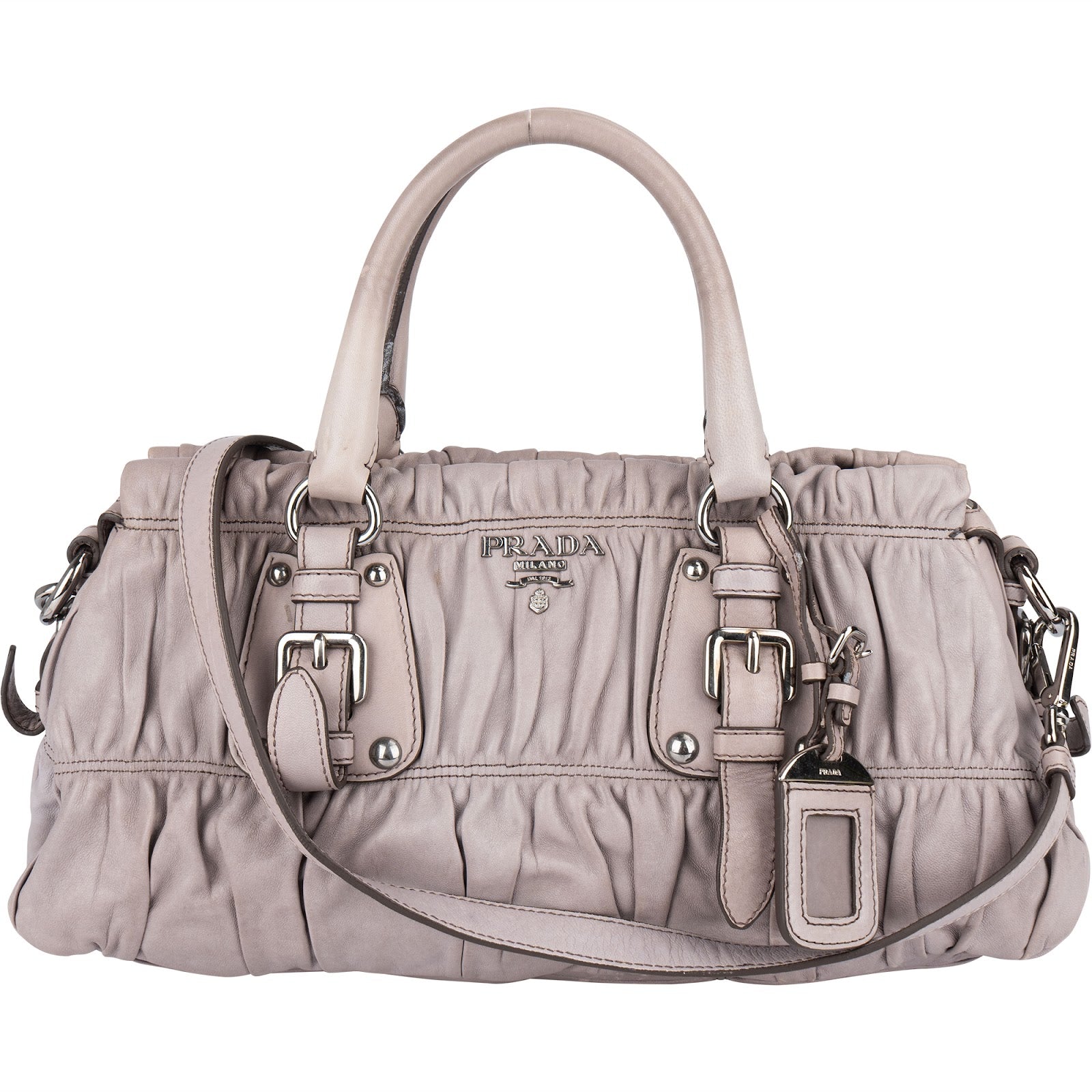 Prada Quilted Nappa Gaufre Satchel Handbag - vintageandkickz