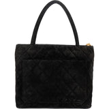 Chanel Quilted Suede Medallion Handbag