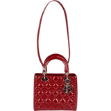 Christian Dior Quilted Patent Leather Lady Dior Handbag