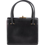 Prada Calfskin Leather Double Turnlock Handbag - vintageandkickz