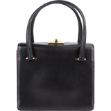 Prada Calfskin Leather Double Turnlock Handbag - vintageandkickz