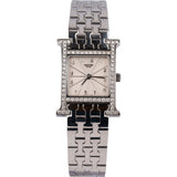 Hermès Silver Tone Heure H PM Diamond HH1.230 Women Watch