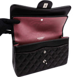 Chanel Quilted Lambskin Palladium Jumbo Double Flap Crossbody Bag