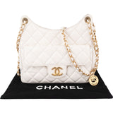 Chanel Quilted Leather Small Wavy CC Crossbody Bag