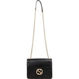 Gucci Pebbled Leather Interlocking GG Shoulder Crossbody Bag