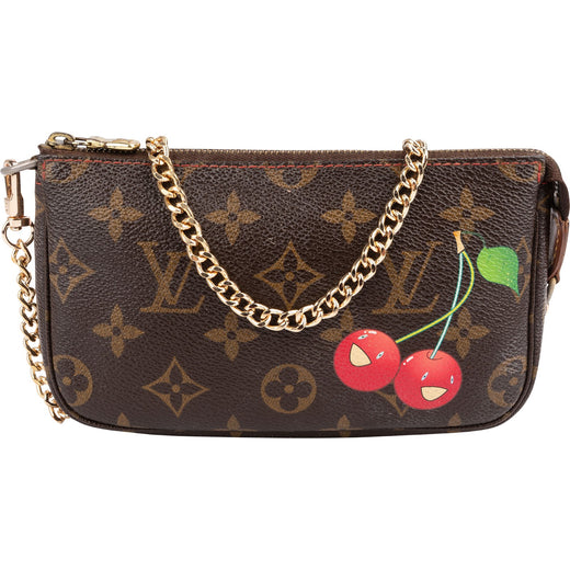 Louis Vuitton Limited Monogram Murakami Cherry Cerises Mini Pochette Accessoires Handbag