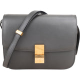 Celine Grey Calfskin Classic Box Bag Medium Crossbody Bag