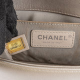 Chanel Metallic Chevron Caviar Leather Boy Single Flap Crossbody Bag