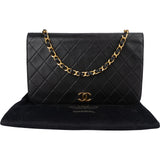 Chanel Quilted Lambskin 24K Gold Single Flap Shoulder Bag