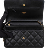 Chanel Quilted Caviar Leather Wallet on Chain Crossbody Bag