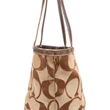 Coach Monogram Signature Stripe Tote Shoulder Bag