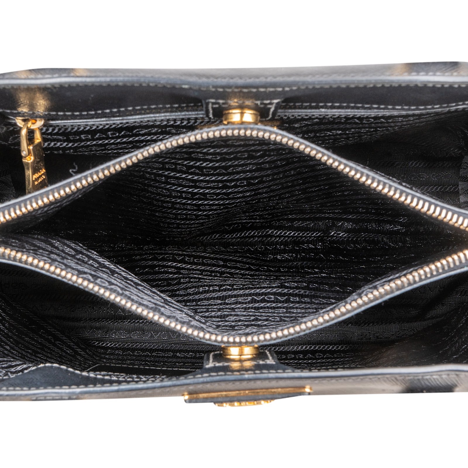 Prada Black Saffiano Leather Galleria Handbag - vintageandkickz