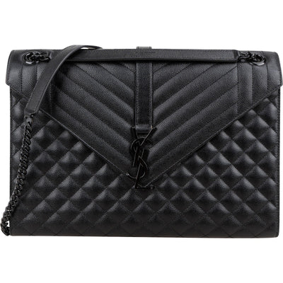 Yves Saint Laurent Grain De Poudre Matelassé Large Envelope Crossbody Bag
