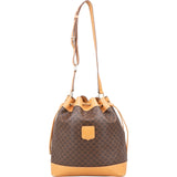 Celine Macadam Canvas Drawstring Bucket Shoulder Bag