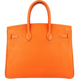Hermès Orange H Togo Leather Birkin 35 Handbag