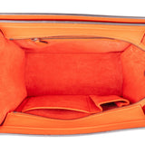 Céline Orange Grained Leather Luggage Handbag