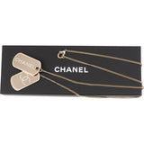 Chanel Crystal CC Dog Tag Necklace