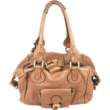 Chloé Brown Leather Paddington Pocket Satchel Studded Shoulder Bag