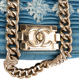 Chanel Distressed Denim Medium Boy Single Flap Crossbody Bag