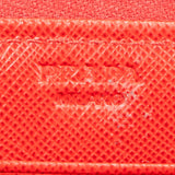 Prada Red Saffiano Leather Zip Around Wallet
