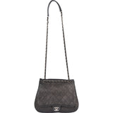 Chanel Quilted Leather Half Moon Single Flap Crossbody Bag