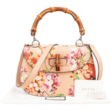 Gucci Beige Leather Daily Floral Bamboo 1967 Top Handle Handbag