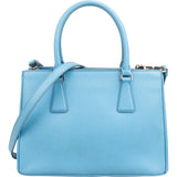Prada Light Blue Saffiano Leather Small Galleria Handbag