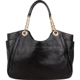 Salvatore Ferragamo Black Leather Gancini Melike Tote Shoulder Bag