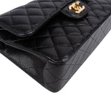 Chanel Quilted Caviar Leather Small Double Flap Shoulder Bag