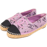 Chanel Purple Cotton CC Espadrilles Shoes (38)