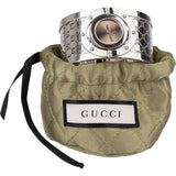 Gucci Silver Tone Twirl Bangle Reversible 112 Woman Watch