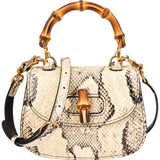 Gucci Multicolor Python Leather Bamboo 1947 Mini Top Handle Handbag