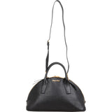 Miu Miu Black Madras Leather Dome Satchel Handbag