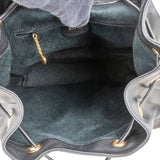 Gucci Noir Calfskin Leather Bamboo Backpack