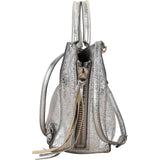Balenciaga Metallic Crinkled Leather Small City Crossbody Handbag