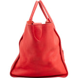 Céline Red Drummed Calfskin Large Luggage Handbag