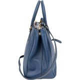 Prada Blue Saffiano Leather Galleria Handbag - vintageandkickz