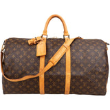 Louis Vuitton Monogram Canvas Keepall 55 Bandoulière Travel Bag