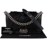 Chanel Goat Hair Medium Boy Single Flap Crossbody Bag