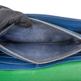 Prada Saffiano Leather Tricolor Studded Lock Wallet